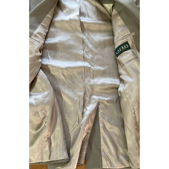 Lauren Ralph Lauren Wool 2-Piece Suit Sz 38R 32x31 Trousers Taupe business - Picture 12 of 16